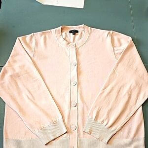 J.Crew,  women's 2X cardigan sweater. Light pink. 100% cotton. NICE!!